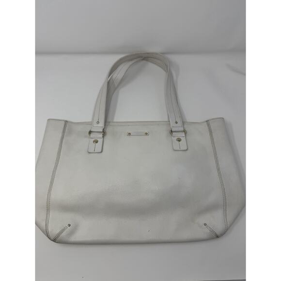 kate spade new york Handbags - Kate Spade Vintage Pebble‎ Leather Satchel Handbag Purse Tote White Ivory Y2K